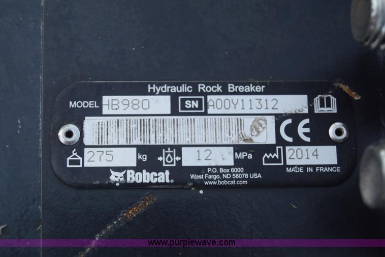 image for item BL9823 Bobcat HB980 hydraulic skid steer concrete breaker