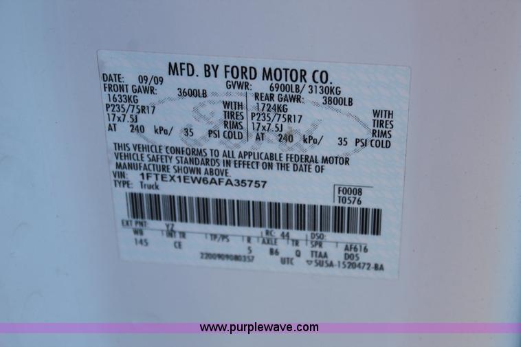 image for item J1404 2010 Ford F150 pickup truck