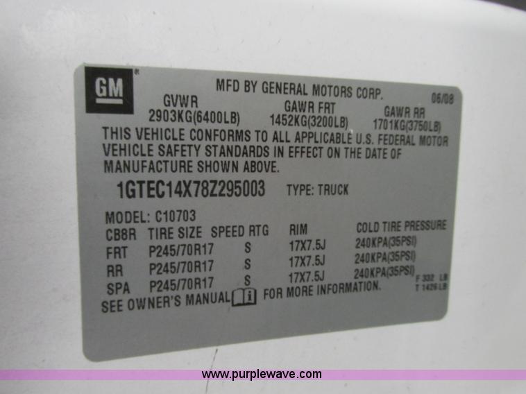 image for item J8739 2008 GMC Sierra 1500 pickup truck