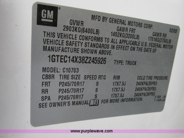 image for item J8740 2008 GMC Sierra 1500 pickup truck