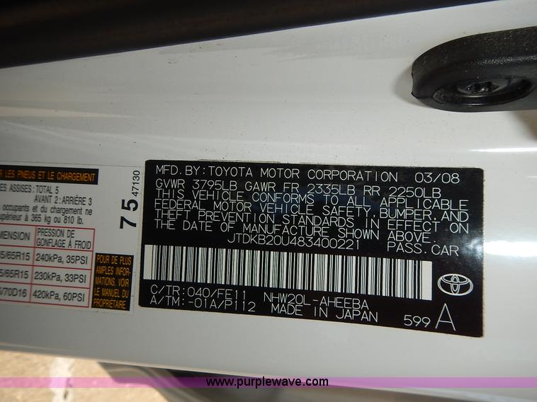 image for item L2394 2008 Toyota Prius