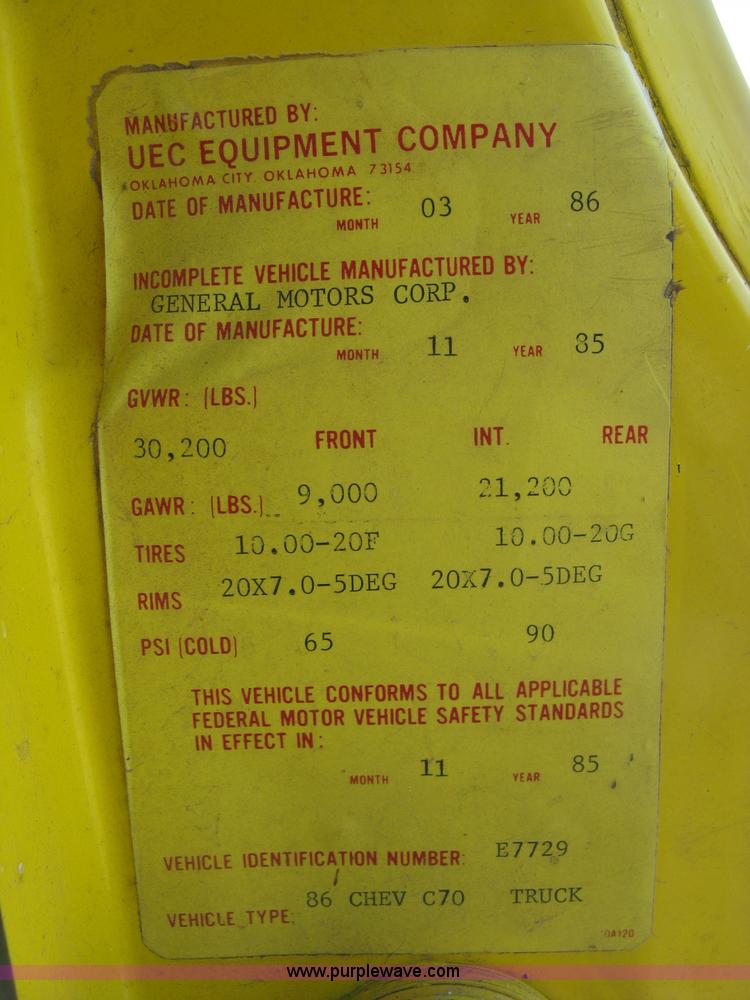 image for item L6439 1986 Chevrolet C70 Custom Deluxe flatbed truck