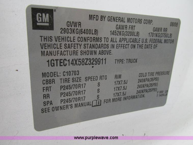 image for item R9328 2008 GMC Sierra 1500 pickup truck