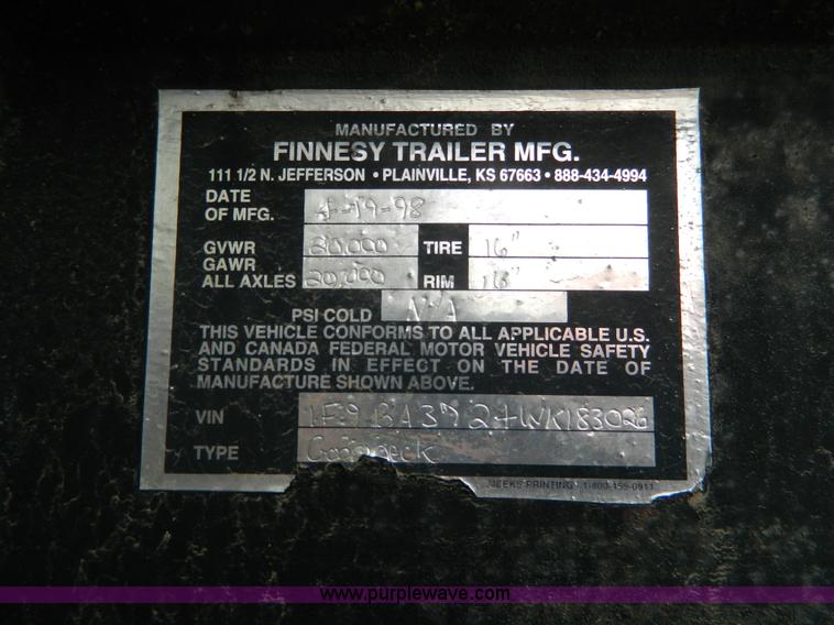 image for item BT9876 1998 Finnesy flatbed trailer with scaffolding