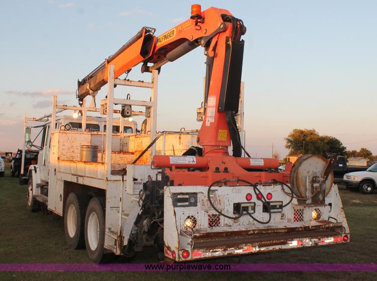 image for item J1390 2003 Freightliner FL80 Crew Cab railroad truck with crane