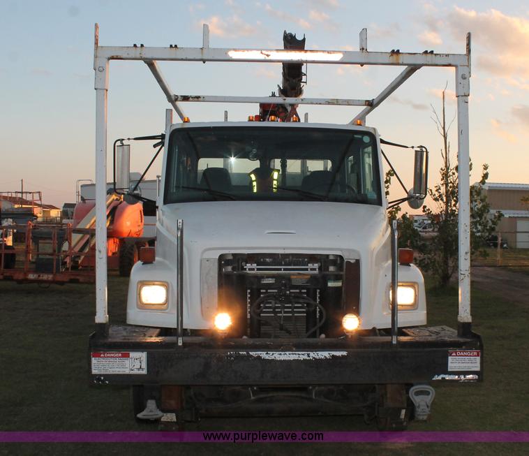 image for item J1390 2003 Freightliner FL80 Crew Cab railroad truck with crane