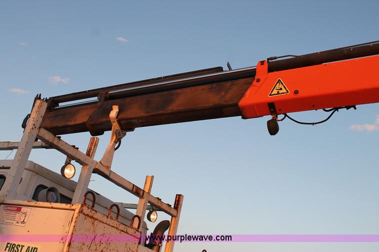 image for item J1390 2003 Freightliner FL80 Crew Cab railroad truck with crane