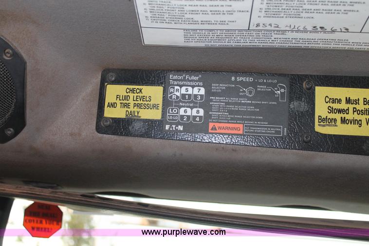 image for item J1390 2003 Freightliner FL80 Crew Cab railroad truck with crane