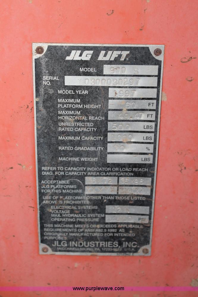 image for item J1392 JLG 600S boom lift