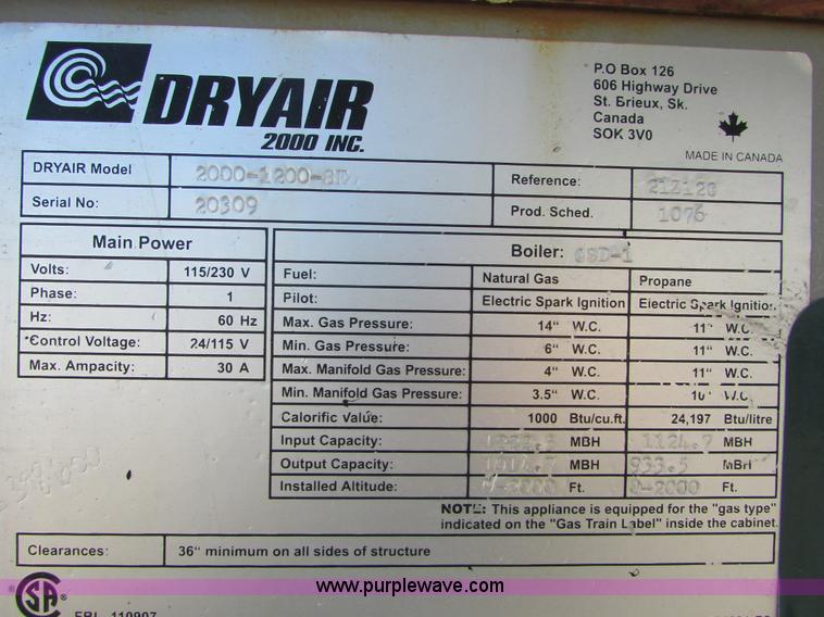 image for item J1712 DryAir heater system