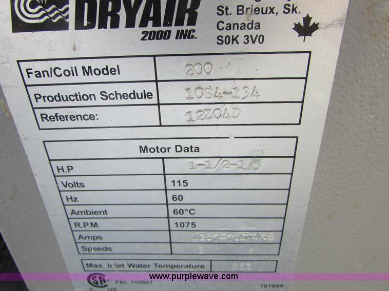 image for item J1721 DryAir heater system