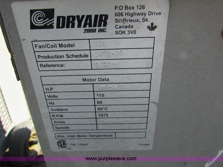 image for item J1721 DryAir heater system