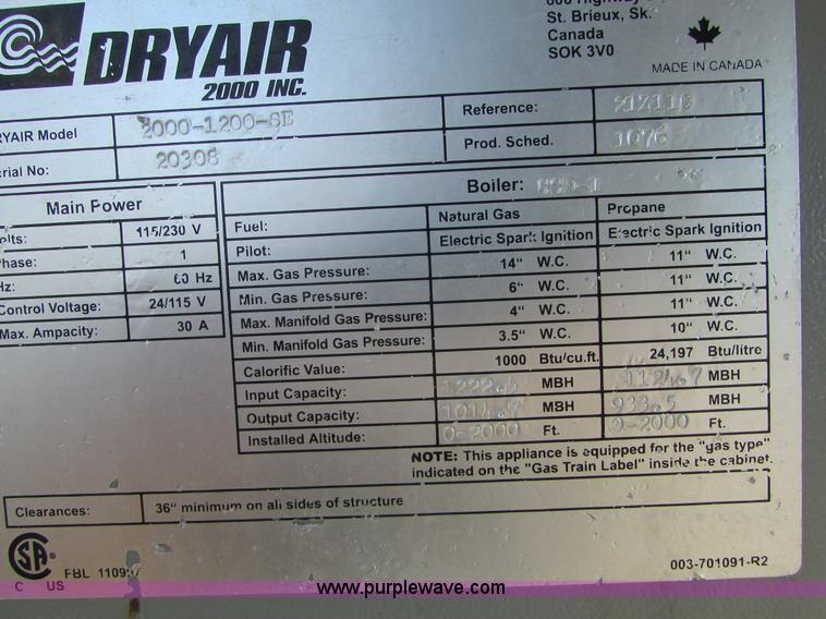 image for item J1722 DryAir heater system