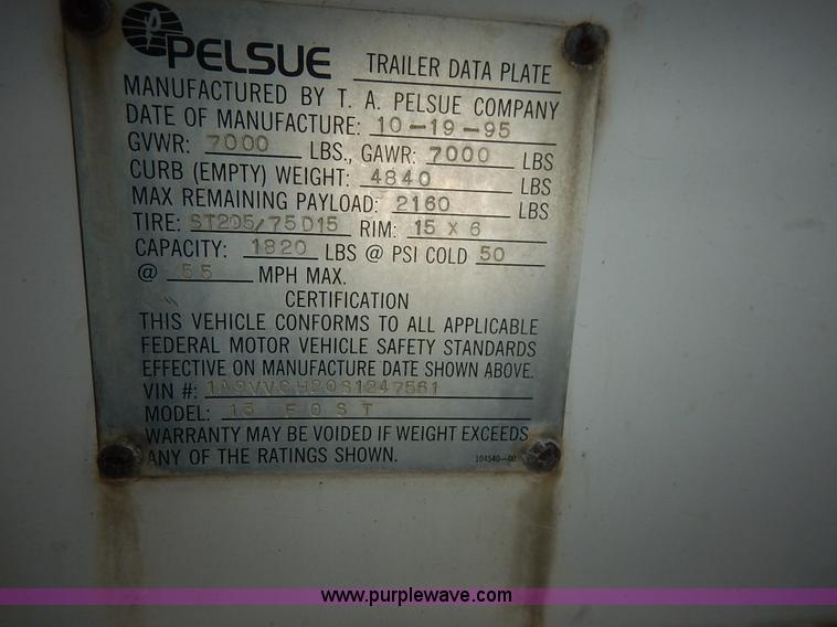 image for item J6485 1995 Advanced Pelsue fiber optic trailer