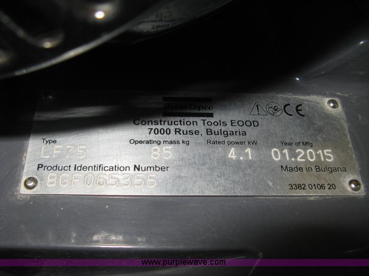 image for item BP9698 2015 Atlas Copco LF75 plate compactor