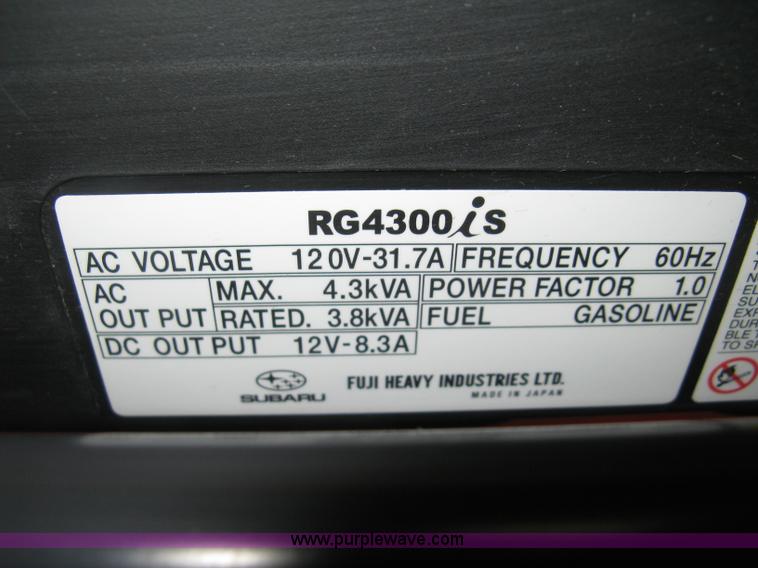 image for item BP9701 Subaru RG4300 inverter generator