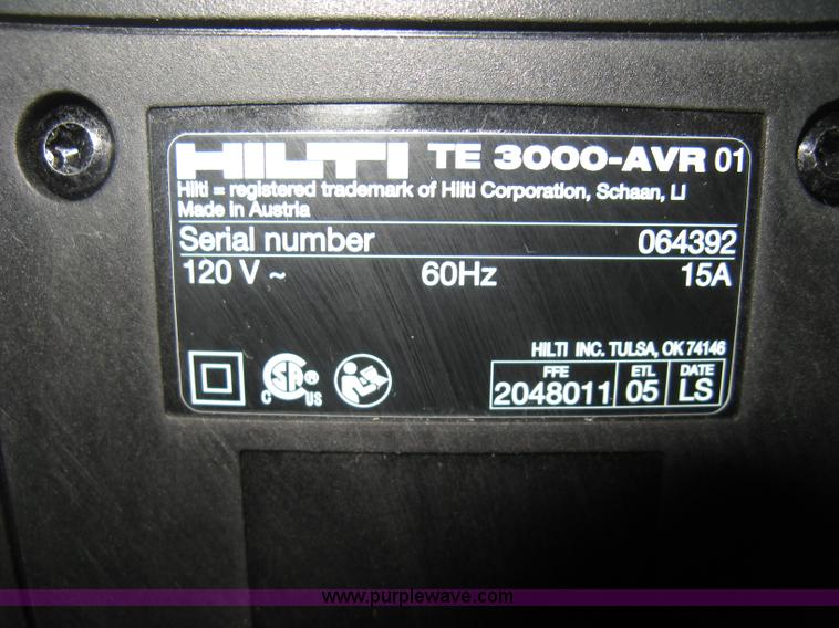 image for item BP9704 Hilti TE3000-AVR electric breaker
