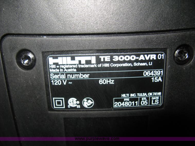 image for item BP9705 Hilti TE3000-AVR electric breaker