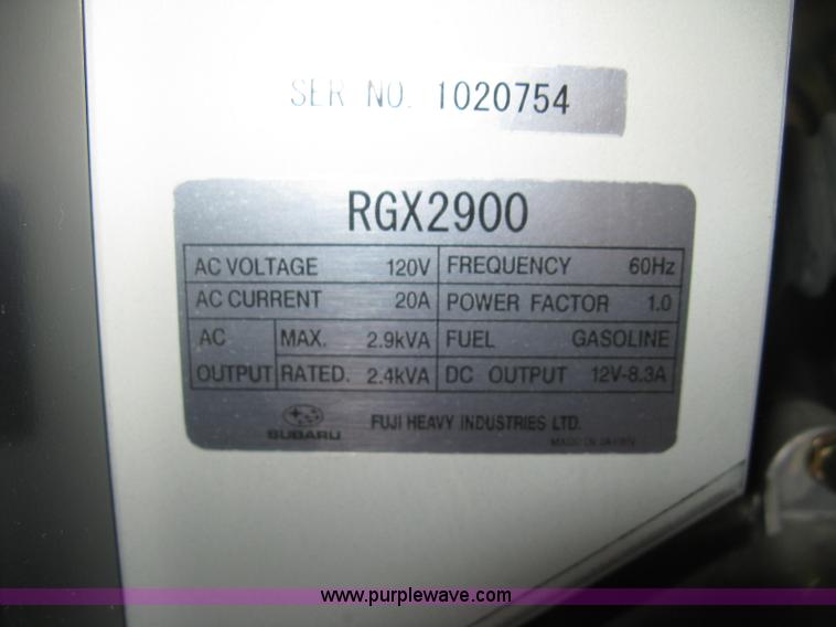 image for item BP9709 Subaru RGX2900 generator