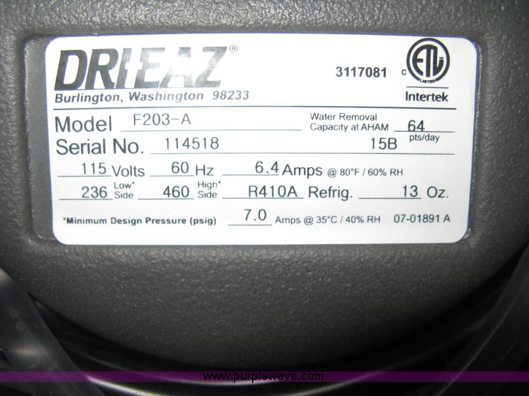 image for item BP9746 Dri-Eaz Drizair 1200 F203-A dehumidifier