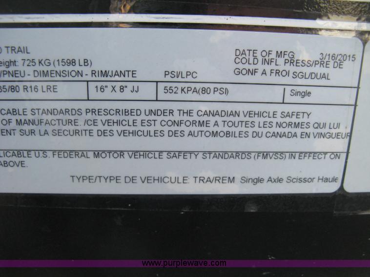 image for item L6451 2015 Load Trail tilt deck trailer