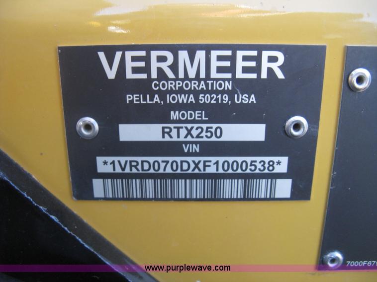 image for item L6455 2015 Vermeer RTX250 trencher