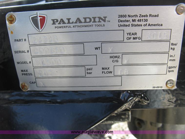 image for item L6466 2015 Bradco Paladin X1500 mini skid steer auger