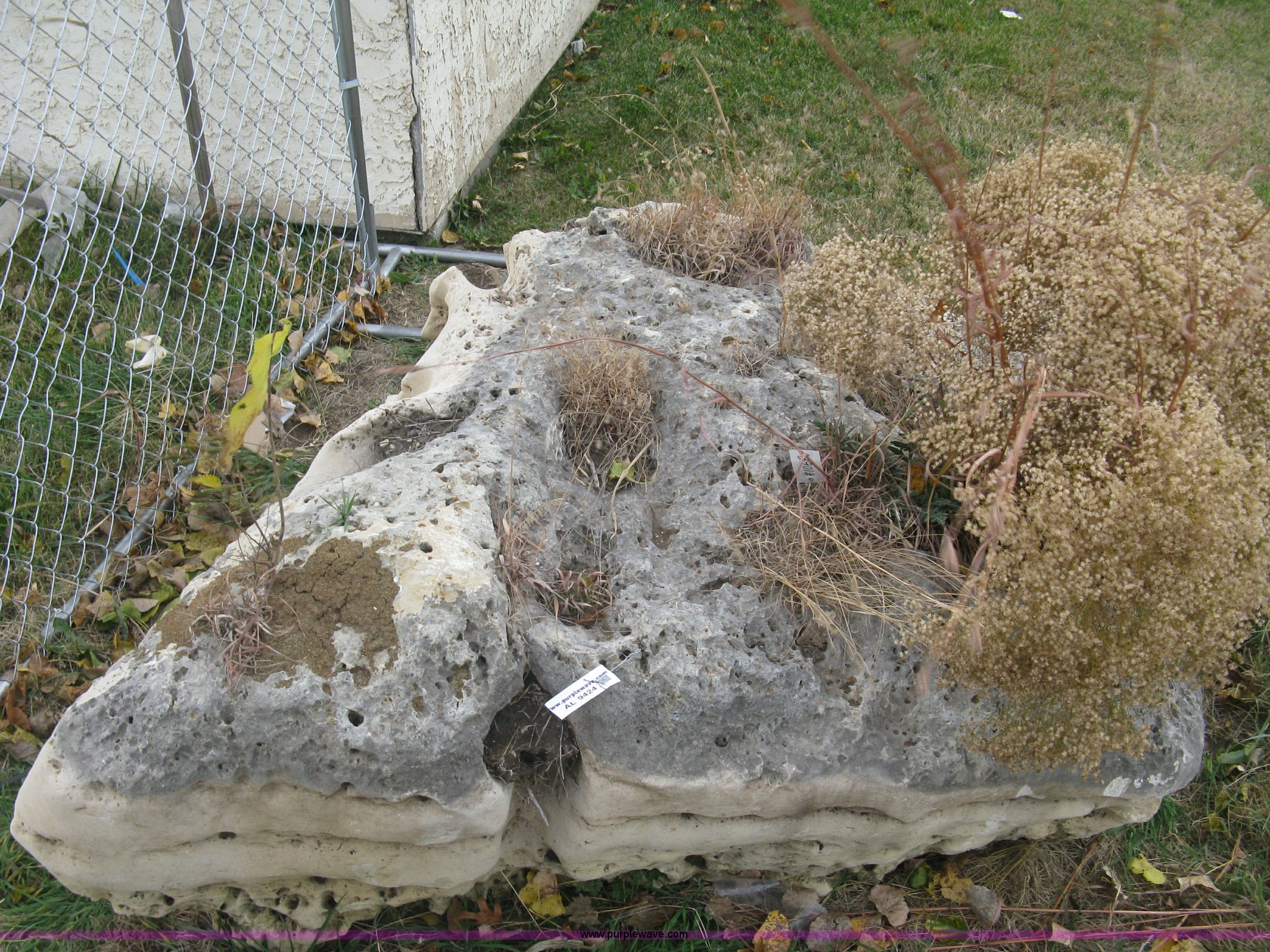 Holey limestone boulder in Wichita, KS | Item AL9424 sold | Purple Wave