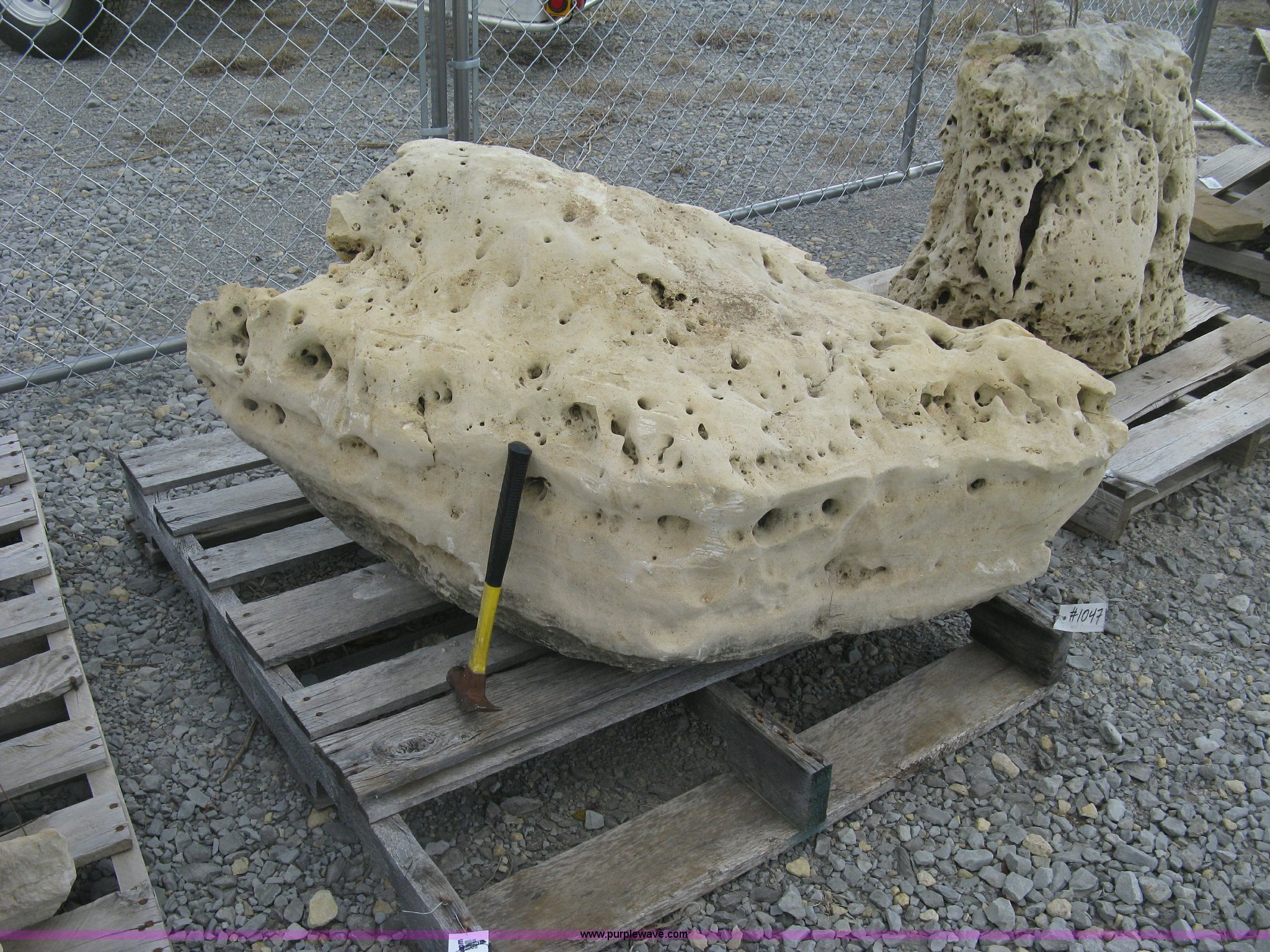 Holey limestone boulder in Wichita, KS | Item AL9445 sold | Purple Wave