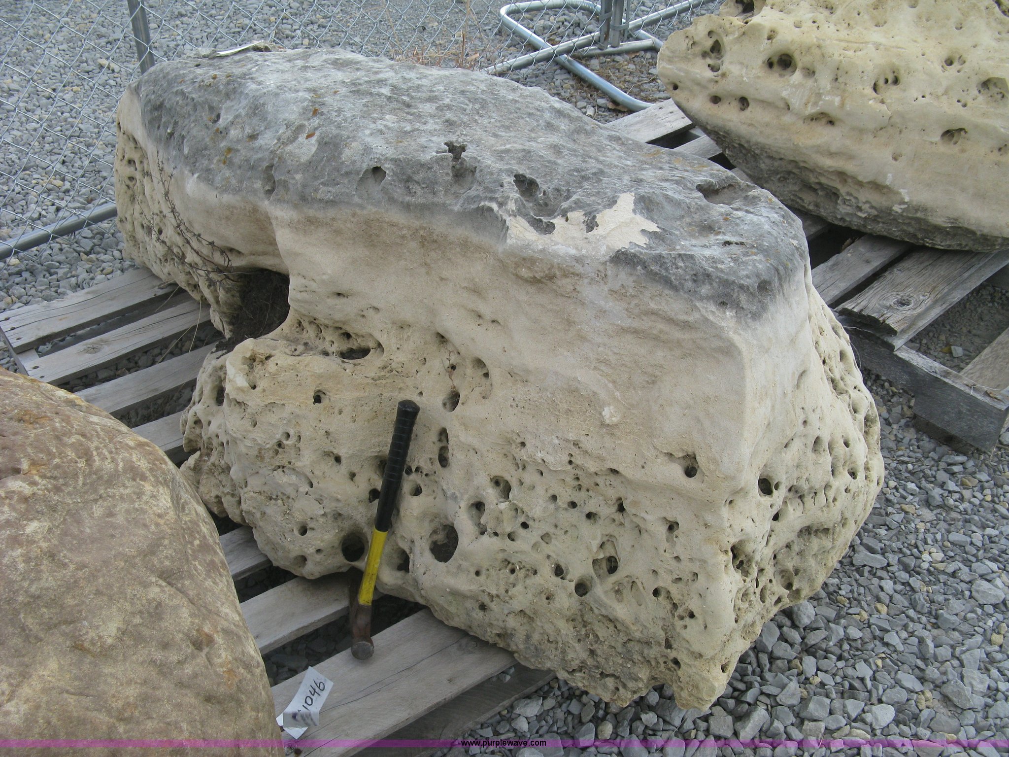 Holey limestone boulder in Wichita, KS | Item AL9446 sold | Purple Wave