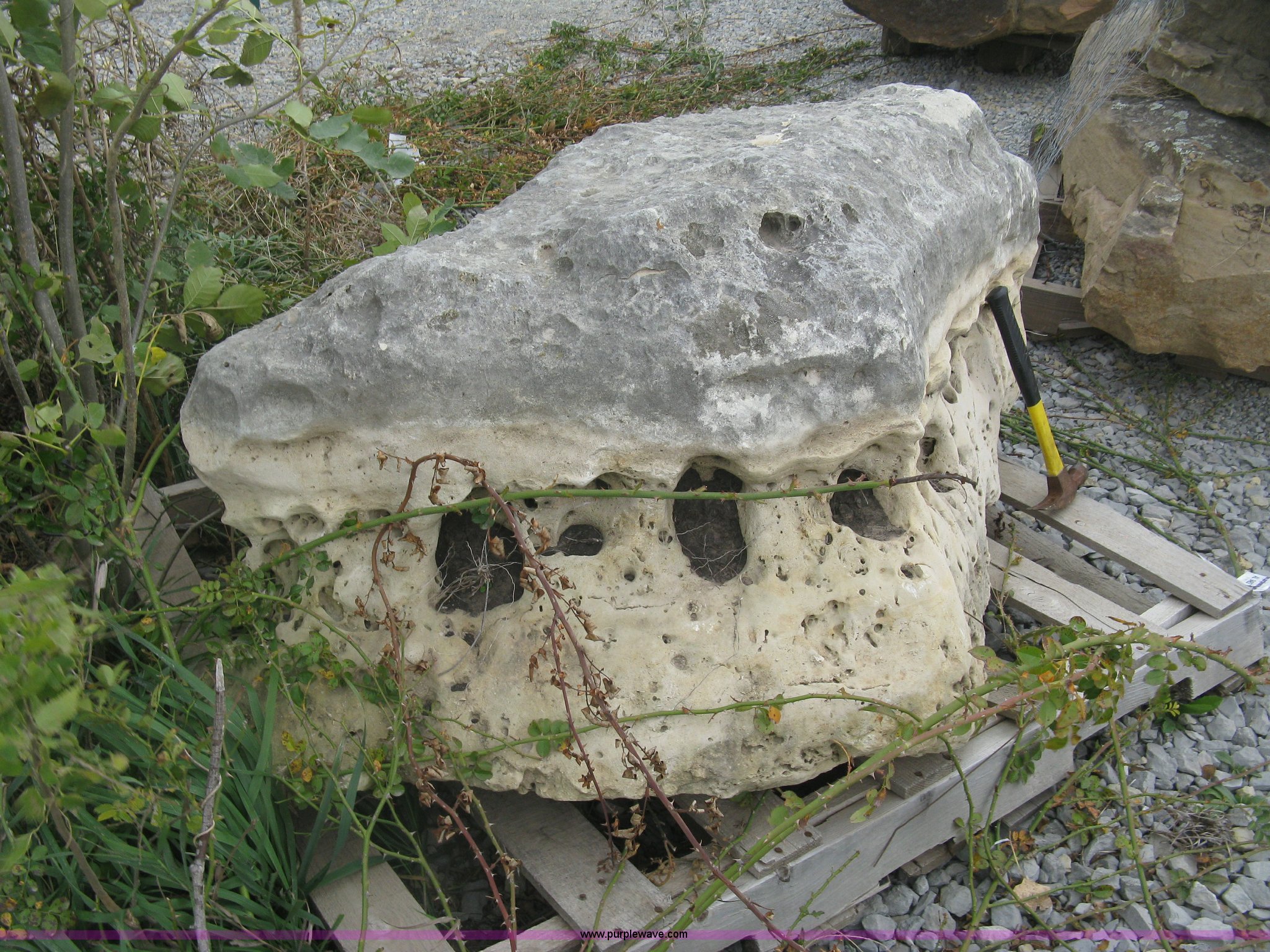 Holey limestone boulder in Wichita, KS | Item AL9463 sold | Purple Wave