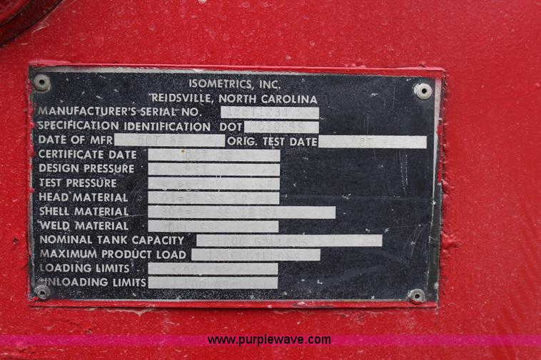 image for item BB9259 1986 Isometrics tanker bed