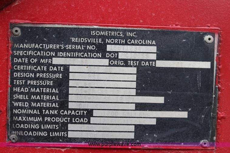 image for item BB9259 1986 Isometrics tanker bed