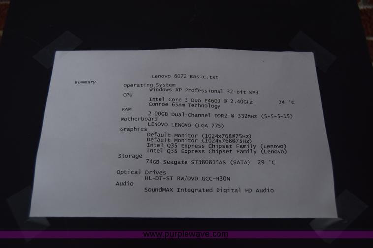 image for item BO9702 (26) Lenovo 6072 computer towers