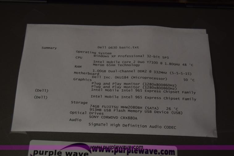 image for item BO9707 (7) Dell D630 laptop computers