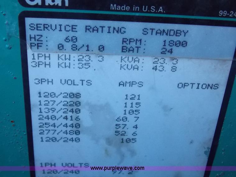 image for item J2685 Onan 35DGBB generator