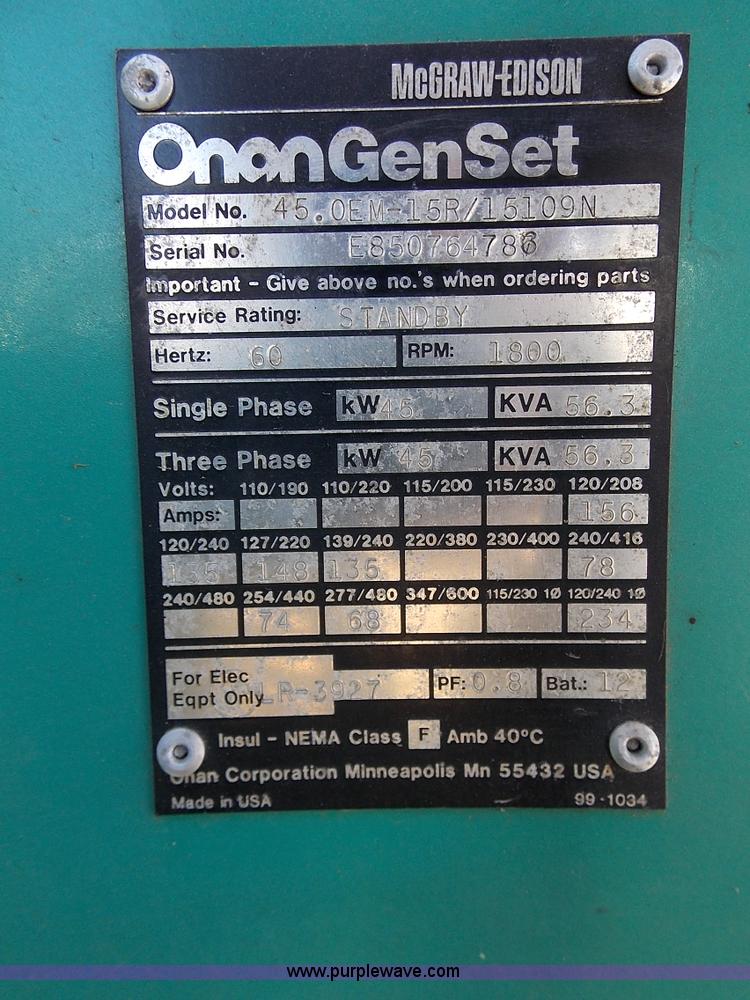 image for item J2686 Onan generator