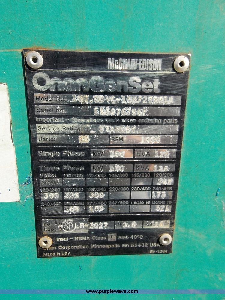 image for item J2687 Onan generator