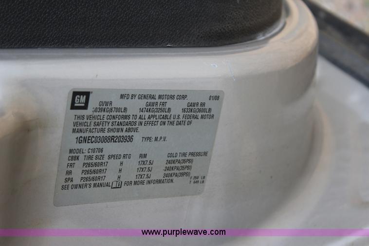 image for item J4354 2008 Chevrolet Tahoe Police SUV