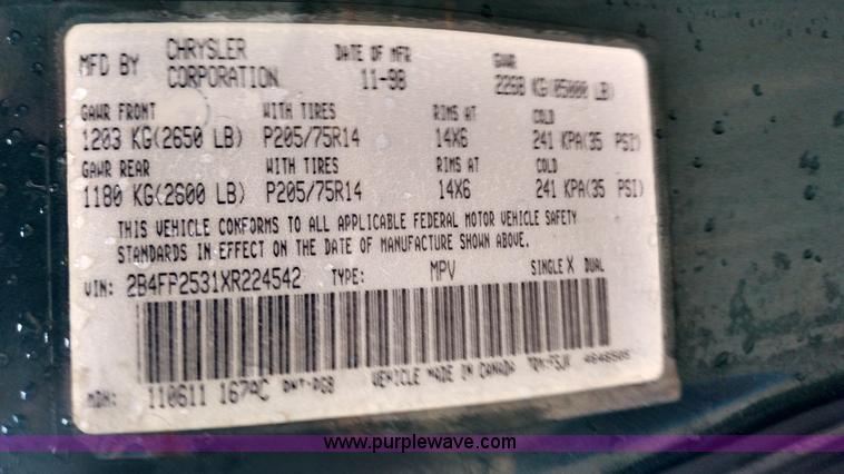 image for item K1247 1999 Dodge Caravan