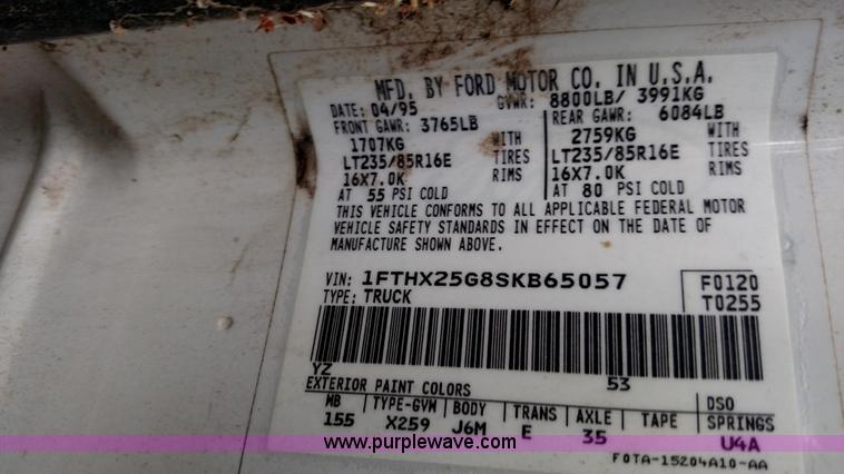 image for item L6000 1995 Ford F250 HD XLT SuperCab pickup truck