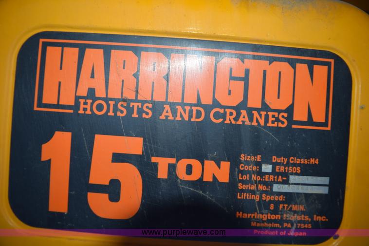 image for item K3275 Harrington crane hoist