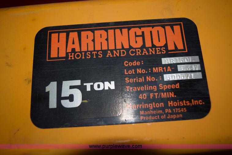 image for item K3275 Harrington crane hoist