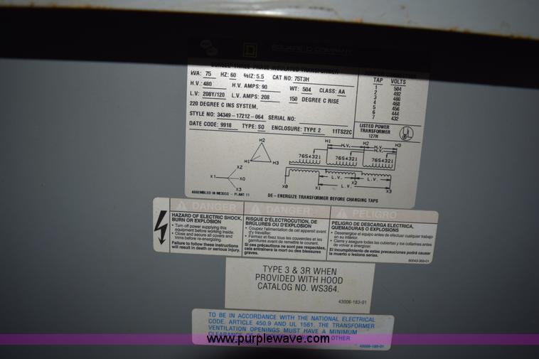 image for item K3332 Square D insulated power transformer