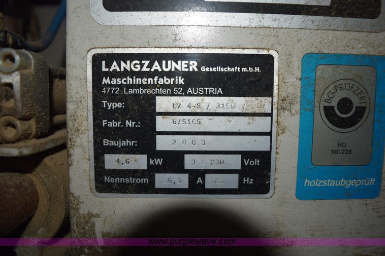 image for item K3444 2003 Langzauner LZ4-S/3150 veneer saw