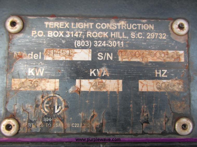 image for item L3899 2007 Terex T45I generator