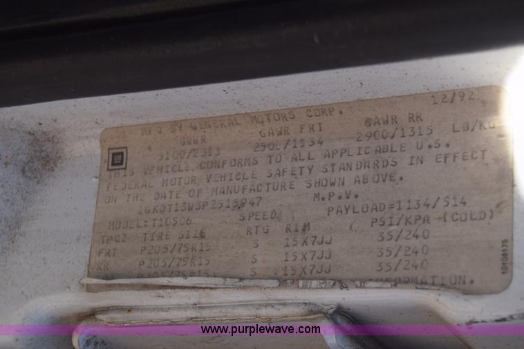 image for item K4831 1993 GMC Jimmy SLE SUV