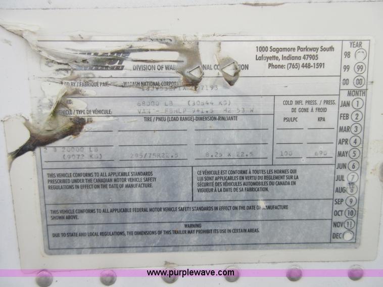 image for item I1881 1999 Freuhauf FBHLP dry van trailer