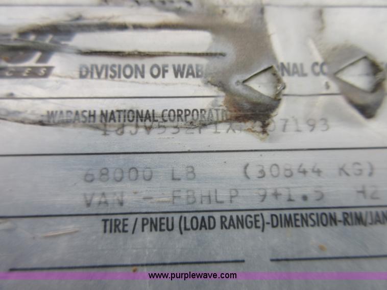 image for item I1881 1999 Freuhauf FBHLP dry van trailer