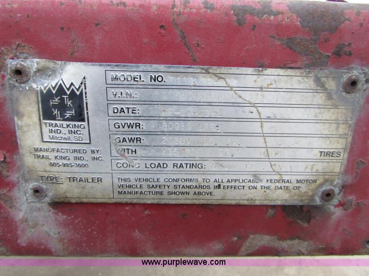 image for item J1690 1993 Trail King drop deck trailer